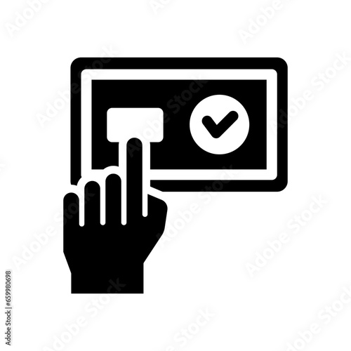 self service glyph icon illustration vector graphic. Simple element illustration vector graphic, suitable for app, websites, and presentations isolated on white background