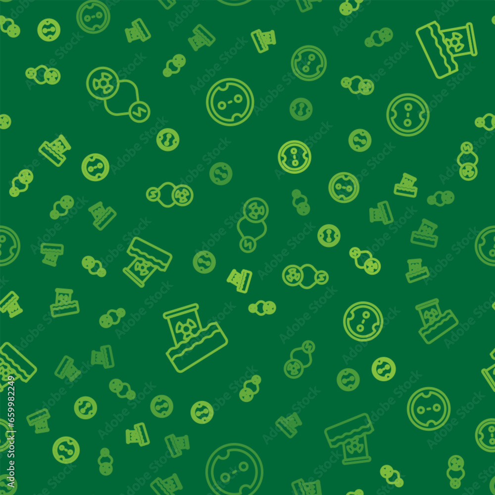 Set line Radioactive exchange energy, waste in barrel and Electrical outlet on seamless pattern. Vector Set line Radioactive exchange energy, waste in barrel and Electrical outlet on seamless pattern. Vector