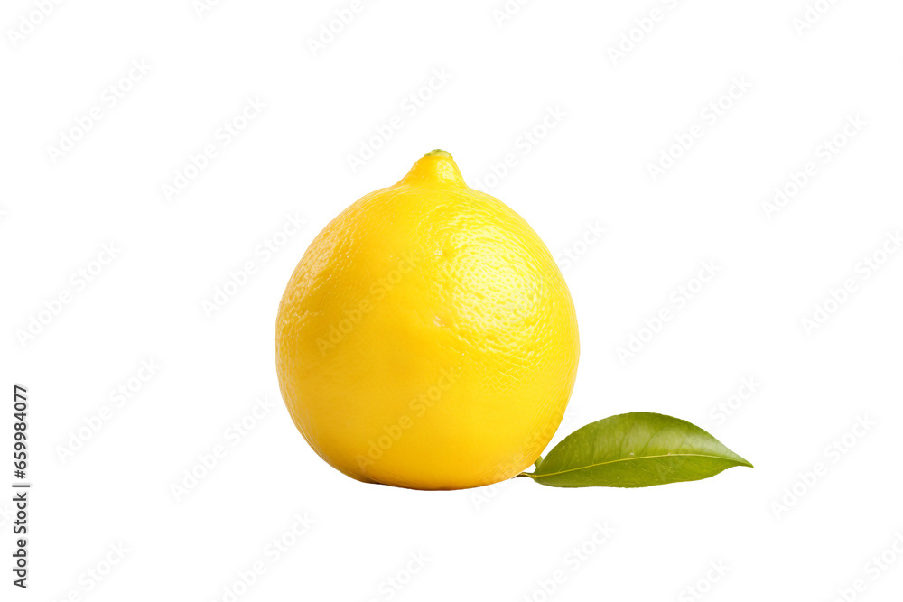 Lemon on White Background Generative AI