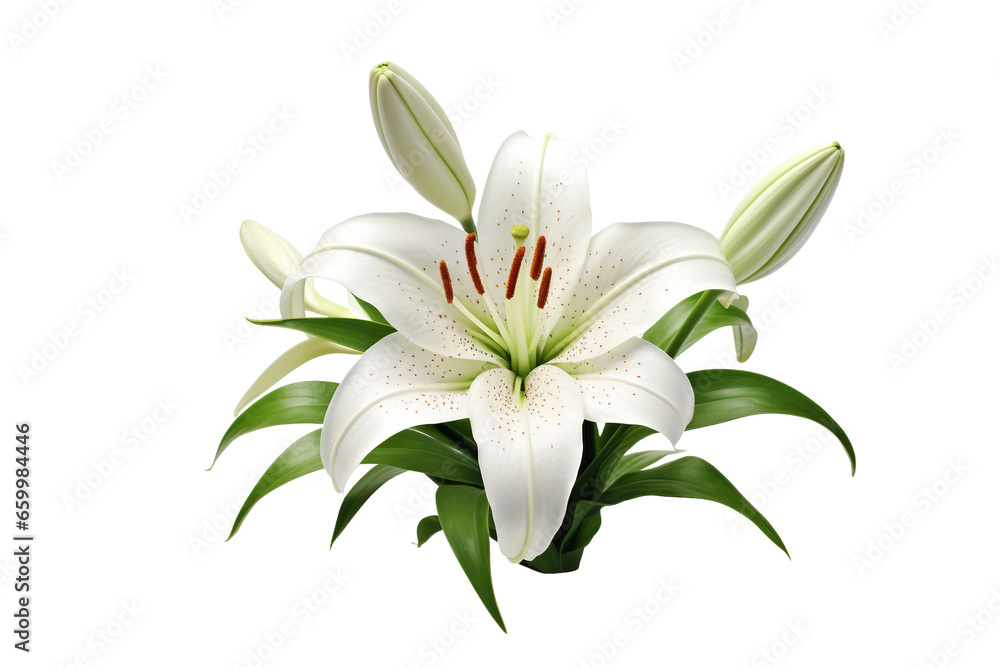 Lily 3D on a White Background Generative AI
