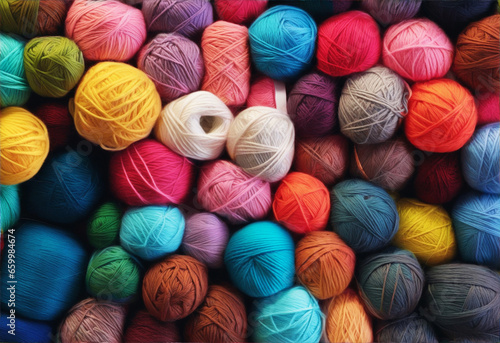 Thread yarn wool thread balls backdrop for knitting