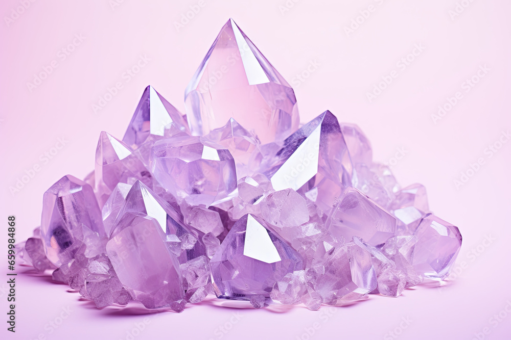 Pastel crystals illuminated by soft natural light, mystical crystals background, pastel background Pastel crystals illuminated by soft natural light, mystical crystals background, pastel background