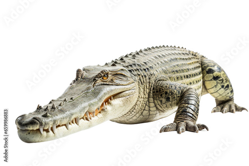 Nile Crocodile on White Background - Generative AI © Moostape