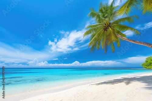 Tropical beach background with summer landscape  Generative AI