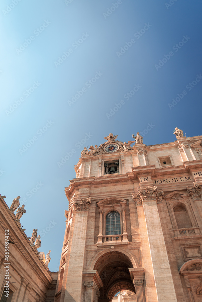 Obraz premium Photography of the Vatican City. Facade of St. Peter's Basilica. Rome Italy.