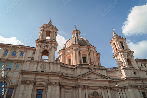 Cathedral in the city of Rome in Italy. Navona Square. Architecture. emblematic building.