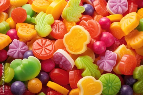 Variety shape of sweets candy