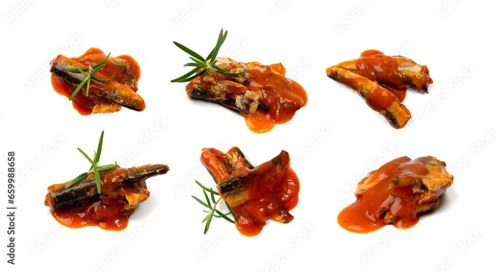 Fish in Tomato Sauce Isolated Fish in Tomato Sauce Isolated