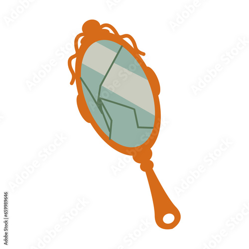 Broken mirror. Vector illustration on a white background.