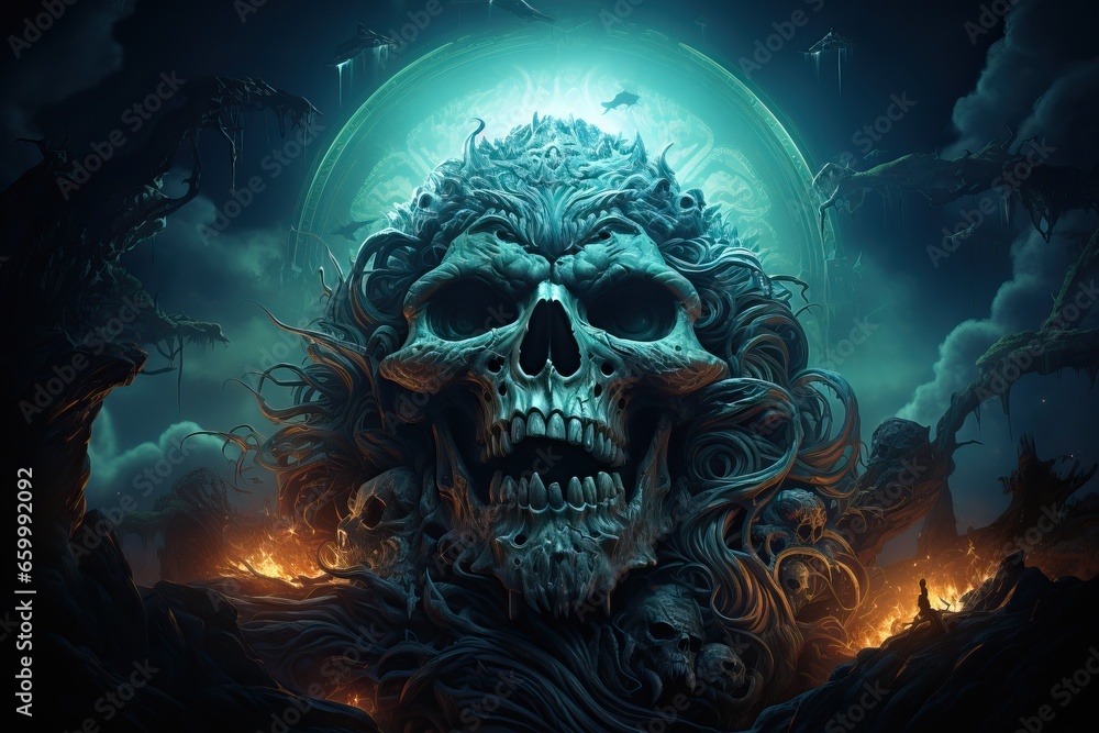 Surreal Skull Fantasy Mountain Surreal Skull Fantasy Mountain