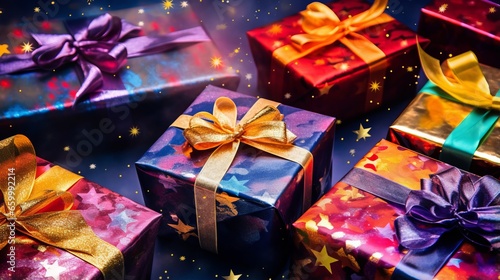 Gift box on abstract modern background