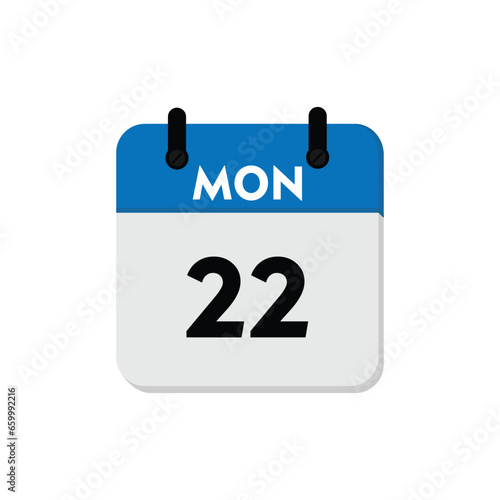 Calendar Icon Displaying Monday Date