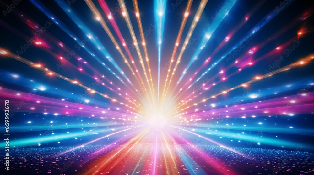 Naklejka premium disco light explosion, spiral light beam, spotlight center