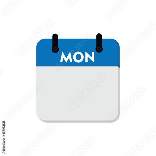 Flat Design Monday Schedule Planner Icon