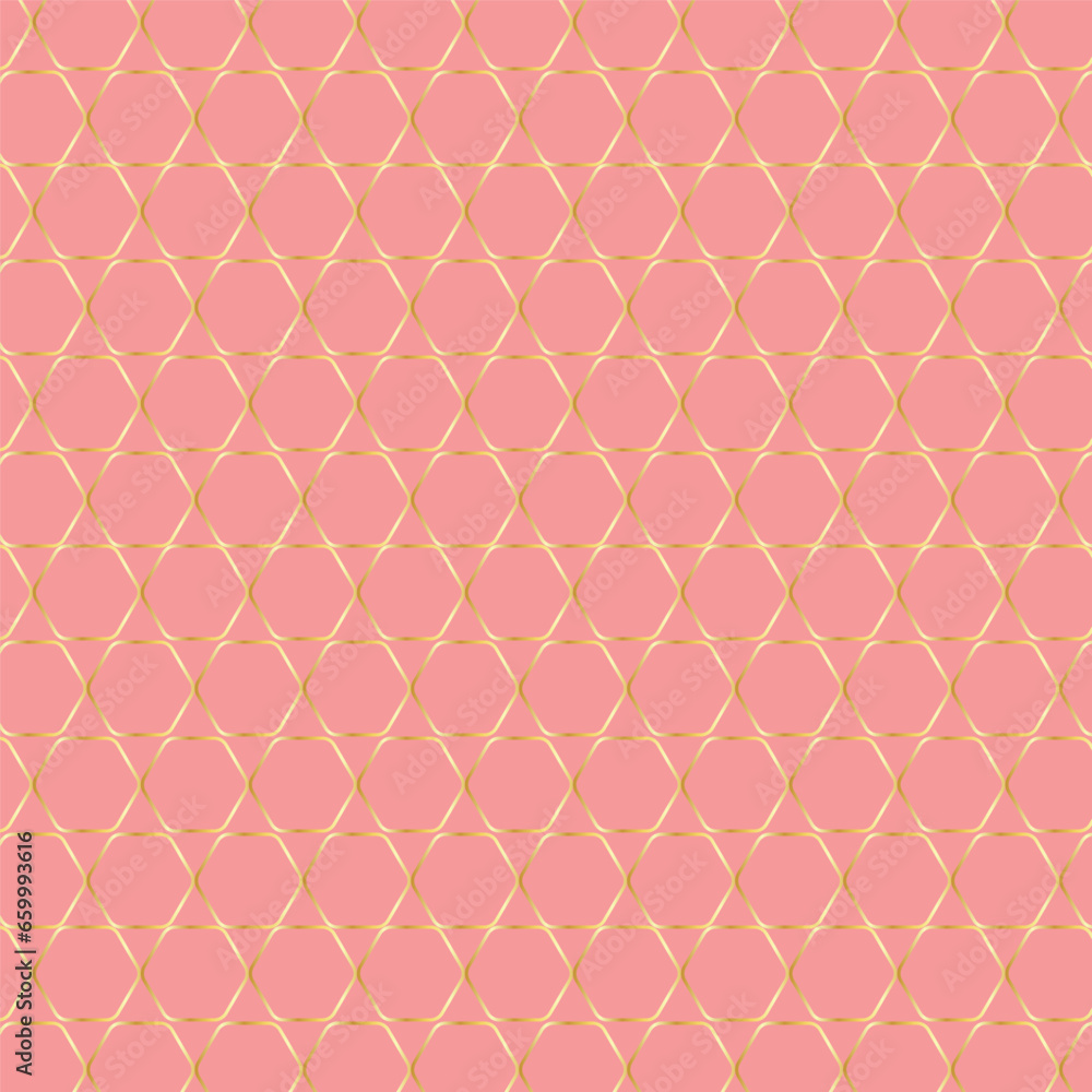 Seamless hexagons pattern, vector illustration. Retro geometric hexagon seamless pattern. Seamless hexagons pattern, vector illustration. Retro geometric hexagon seamless pattern.