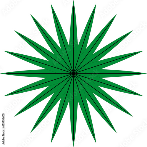 Fototapeta Naklejka Na Ścianę i Meble -  Decorative multi-pointed star of green color