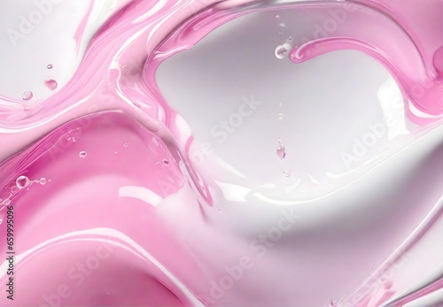 An abstract masterpiece that immerses you in a world of liquid fluidity, where the soft blend of pink and white hues converges in a dynamic splash blast, evoking a serene sense of energy and artistic 