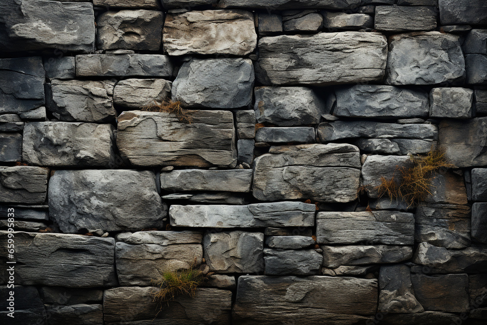 Fototapeta premium Creative textured stone wall, a captivating choice for a unique wallpaper background. Ai generated