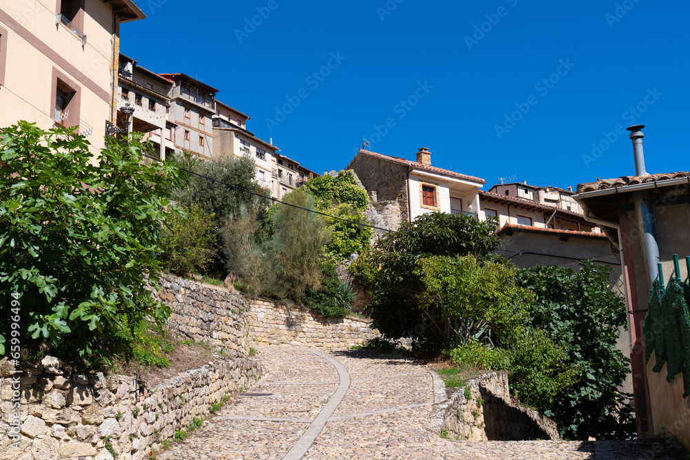 Obraz premium Path up the hill to Frias village, Burgos province Castile and Leon, Spain, 