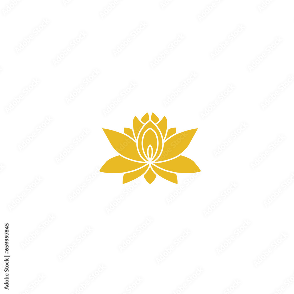 Gold lotus flower logo