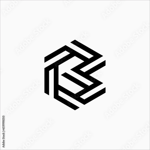 LetterB initial line art elegant modern brand unique design logo photo