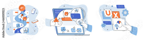 Application testing metaphor. Vector illustration. Software testing, filter that keeps malfunctioning code from entering system Application testing, checkpoint for ensuring user-friendly software