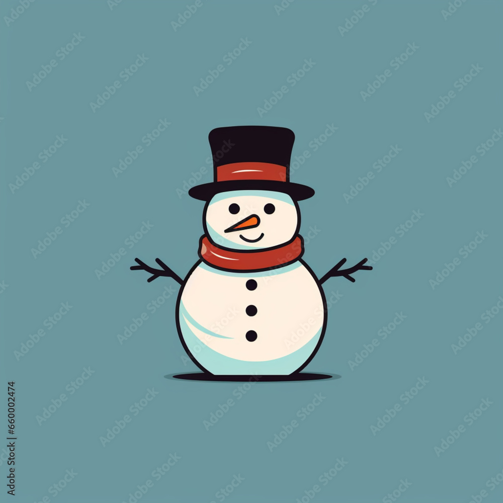 snowman with a broom 3d icon