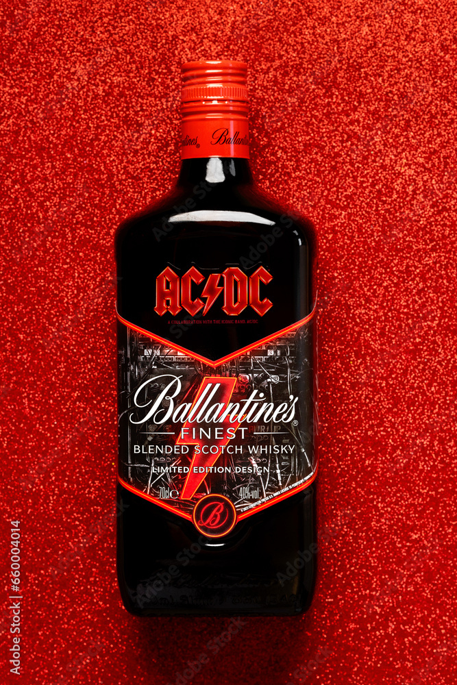 Ballantine's scotch whiskey bottle special edition of the iconic rock ...