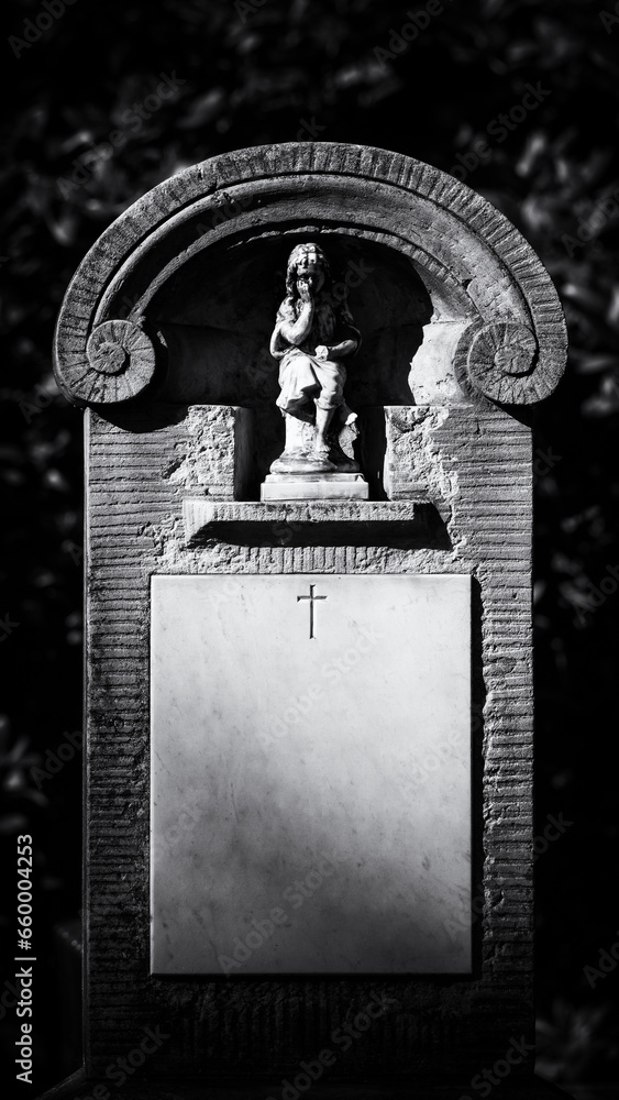 CEMETERY - Tombstone at burial site of the dead