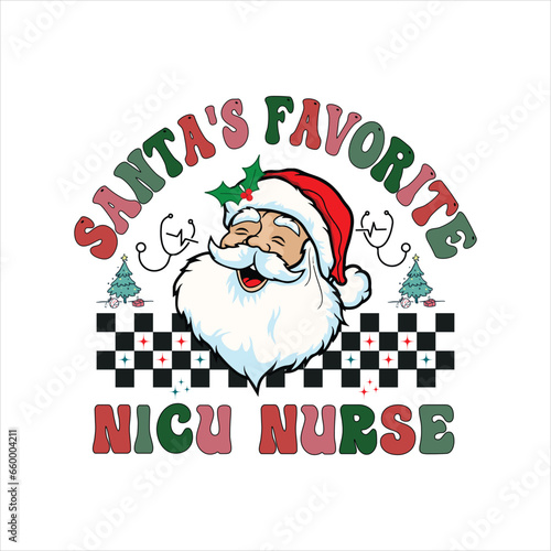 Christmas Nicu Nurse SVG, Retro Santa