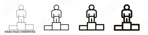 Podium Teambuilding entreprise travail pictogramme icône et symbole logo