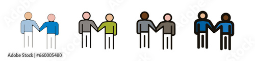 serrer la main Teambuilding entreprise travail pictogramme icône et symbole logo