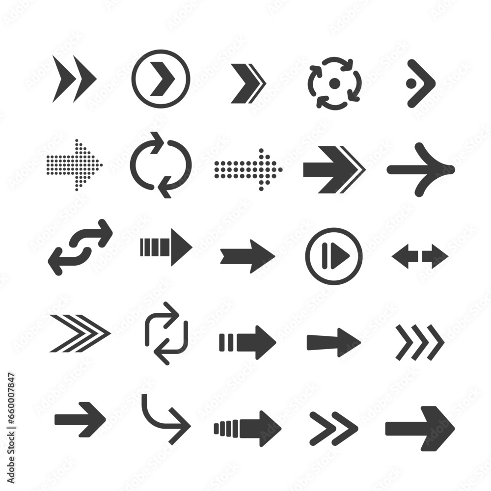 Arrow icon collection. Arrows simple flat icons. Arrow icon collection. Arrows simple flat icons.
