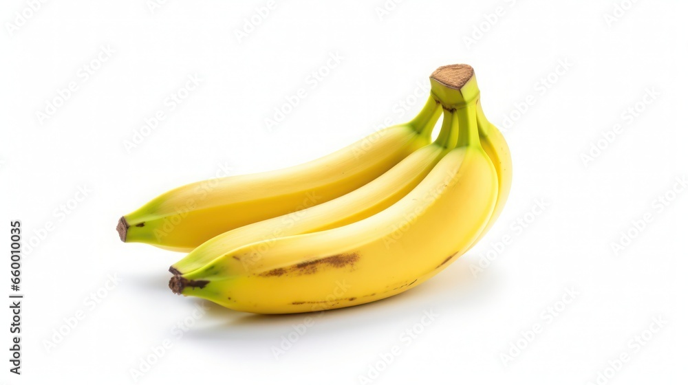 Generate a photography of bananas isolated on white Generate a photography of bananas isolated on white
