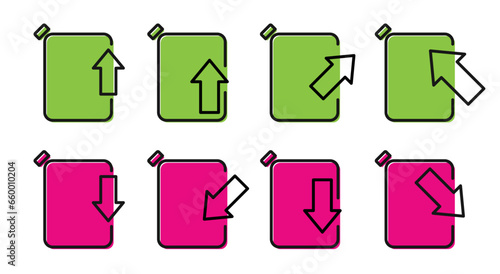 Set of canisters with arrows