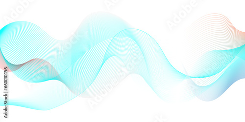 Abstract blue blend technology flowing wave lines background. Modern glowing moving lines design. Modern blue moving lines design element. Futuristic technology concept. Vector illustration. © MdLothfor