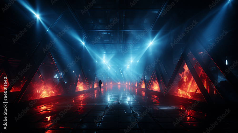 sci fi fi futuristic neon glowing laser spaceship spaceship tunnel