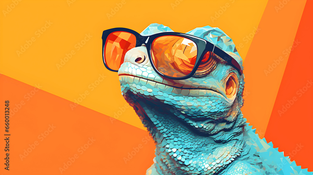 Lizard with sunglasses deals