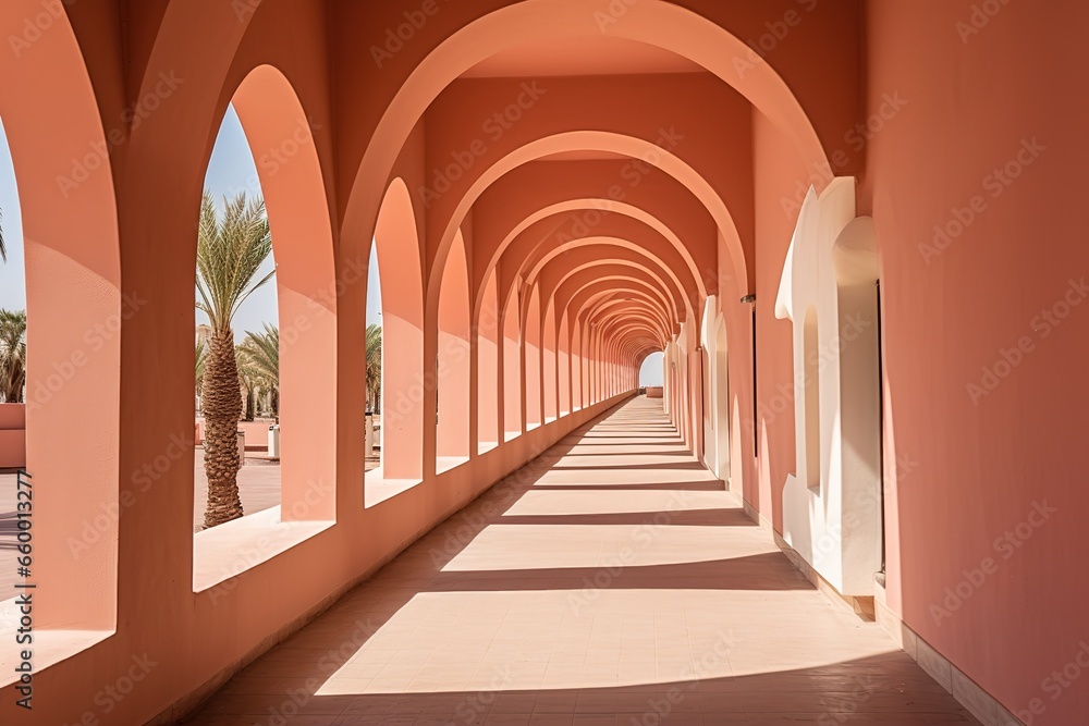 Arches corridor in Abu Tig Marina