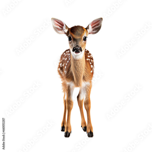Cute fawn isolated on transparent background photo