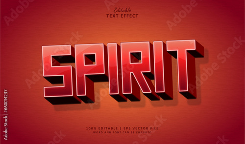 Spirit Editable text effect style 3d retro vintage flat