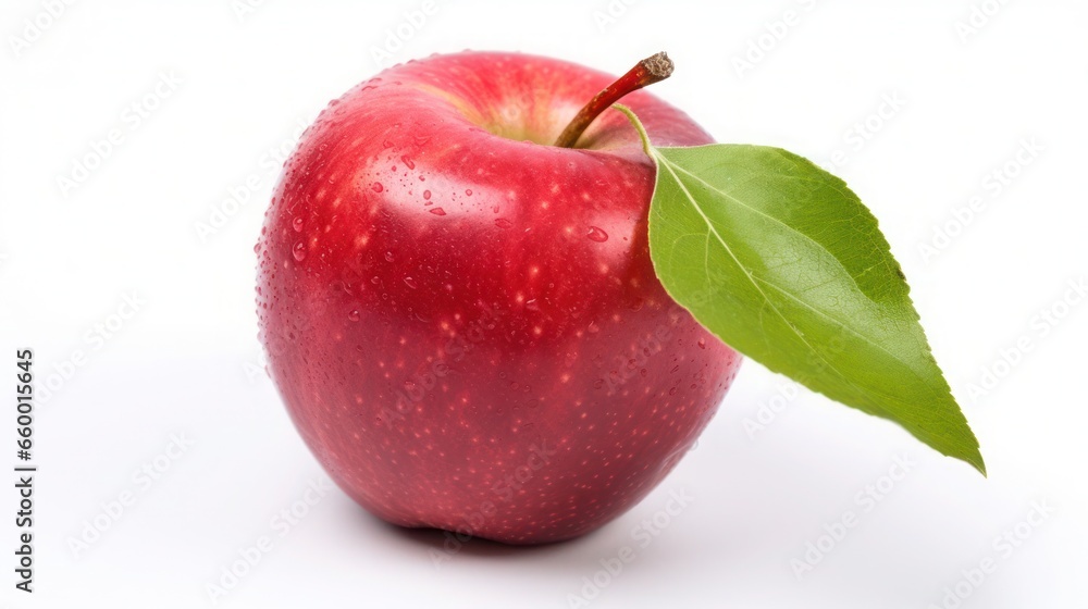 Generate a photography of red apple isolated on white Generate a photography of red apple isolated on white