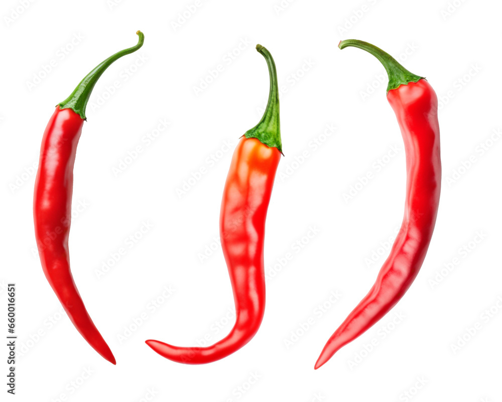 a set of red hot chili peppers on a transparent background a set of red hot chili peppers on a transparent background