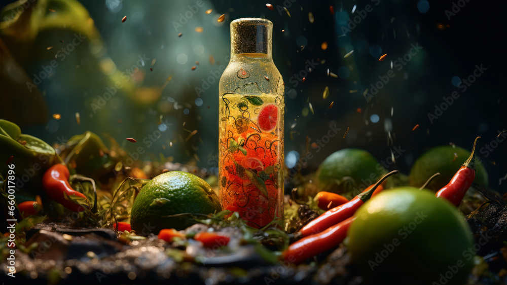 Spices and herbs on wooden table. Spices and herbs on dark background Spices and herbs on wooden table. Spices and herbs on dark background