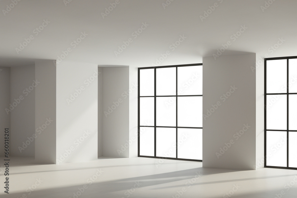 Fototapeta premium White cube gallery wall for art mockups