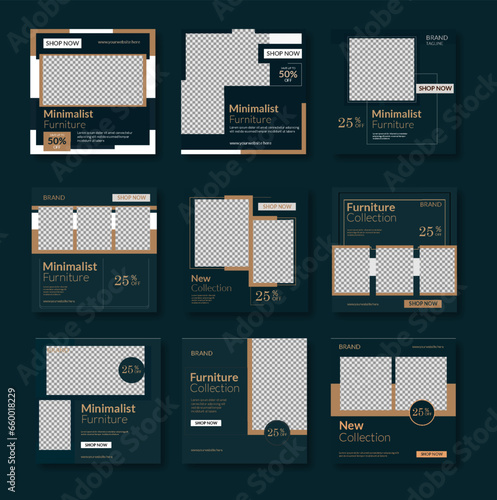 modern furniture real estate social media post template
