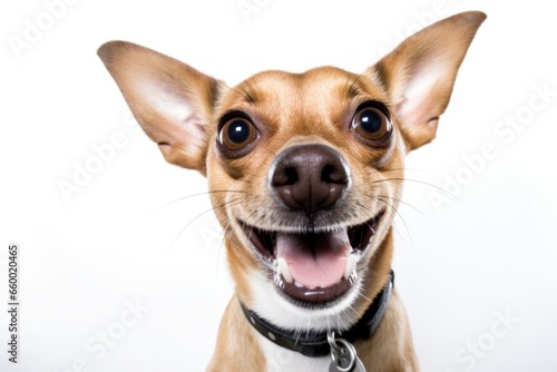 happy dog portrait looking front