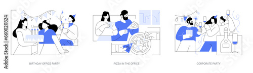 Team events isolated cartoon vector illustrations se