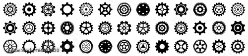 Gear wheel icon big set. Machine gear icon. Simple Gear wheel collection. Gear icons. Vector illustration.
