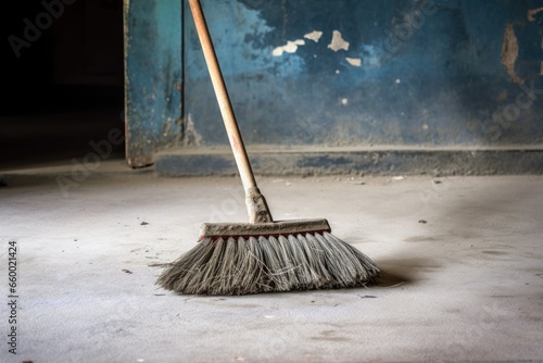 Wallpaper Mural a stiff-bristled broom on a dusty cement floor Torontodigital.ca